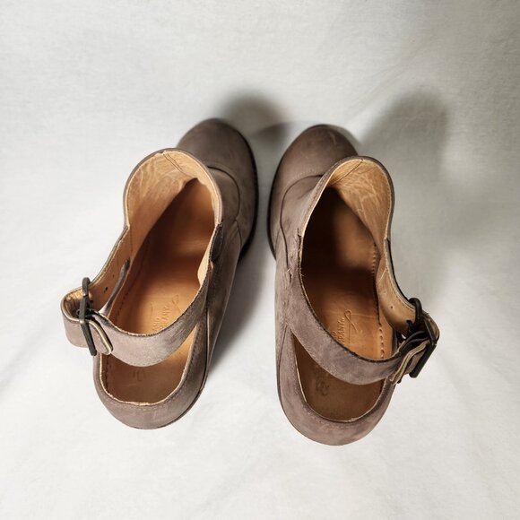 TIMBERLAND Marge Suede Slingback Bootie Taupe Gray Leather Block Heel Size 10. - Picture 10 of 16